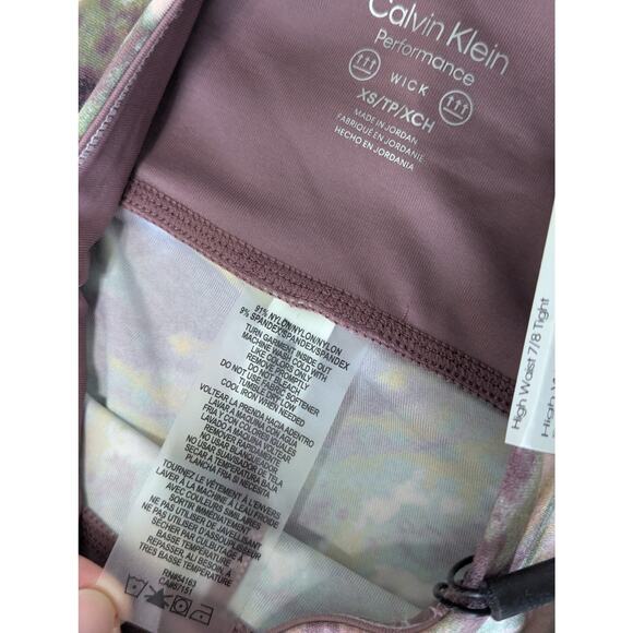 Calvin Klein Performance Printed High Waist 7/8 Leggings Animal Print Purple XS - Picture 4 of 7